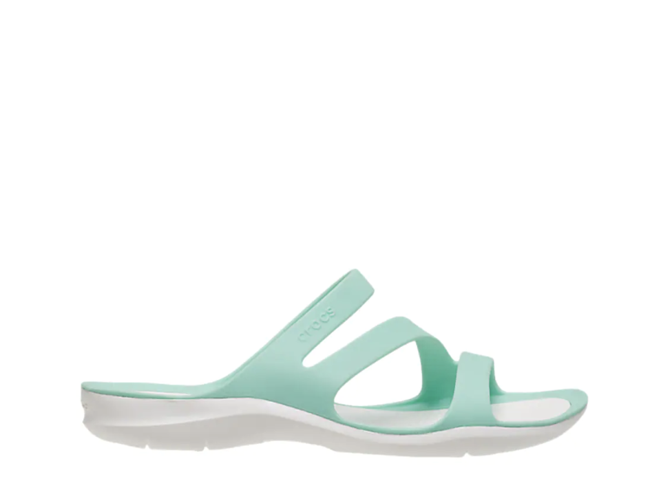 Crocs Swiftwater Slides in Mint Green (Photo via DSW)