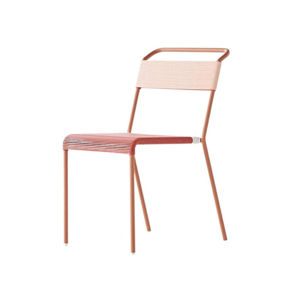A pink two tone patio chair