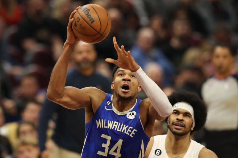 Milwaukee Bucks forward Giannis Antetokounmpo scored 15 points in 21:52 in a win over the Detroit Pistons on Wednesday in Milwaukee. File Photo by Aaron Josefczyk/UPI