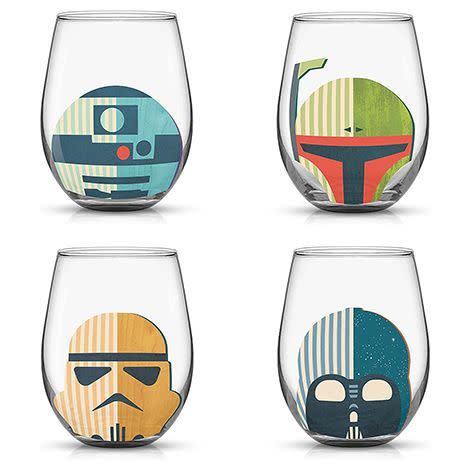 JoyJolt Star Wars Luke Skywalker Lightsaber Stemless Drinking Glass - 15 oz  - Set of 2