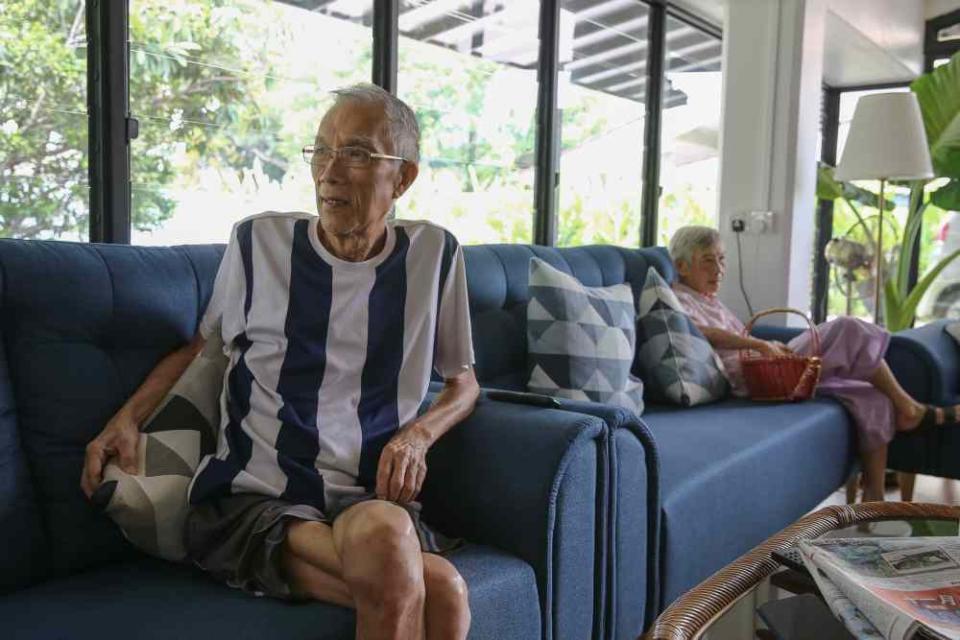 Raymond Low (left) is currently recuperating in The Mansion following surgery for intestine cancer. — Pictures by Yusof Mat Isa