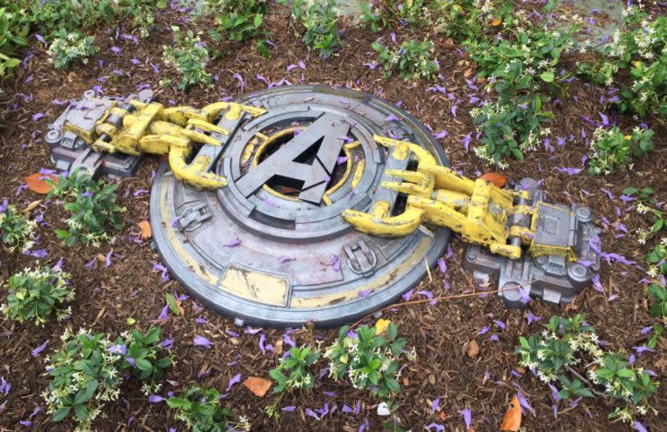 Hatch… mystery surrounds this flowerbed at Disneyland – Credit: Twitter