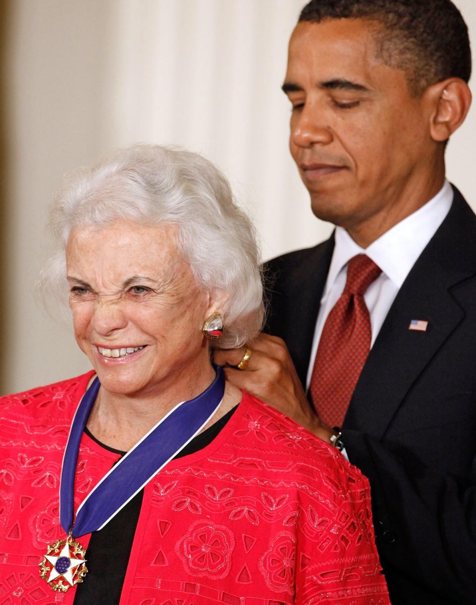 President Barack Obama presents the Medal of Freedom to O'Connor during a ceremony in the East Room of the White House in August 2009 (Getty Images)