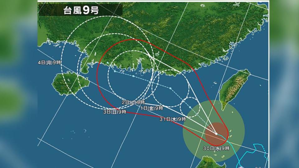 蘇拉颱風今明兩天最靠近台灣。（圖／翻攝自tenki.jp）