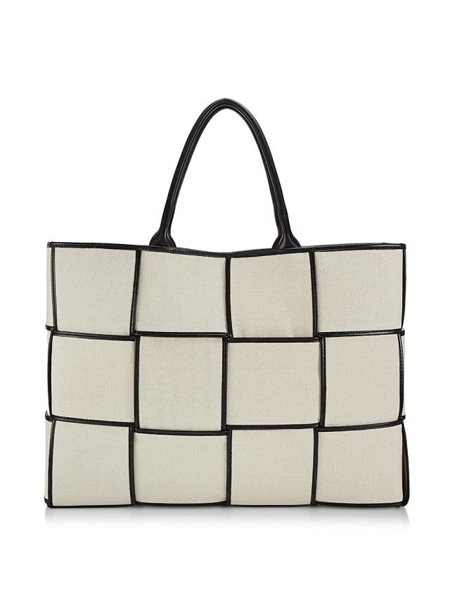 The Row Margaux Casual Style Canvas A4 Leather Elegant Style Totes