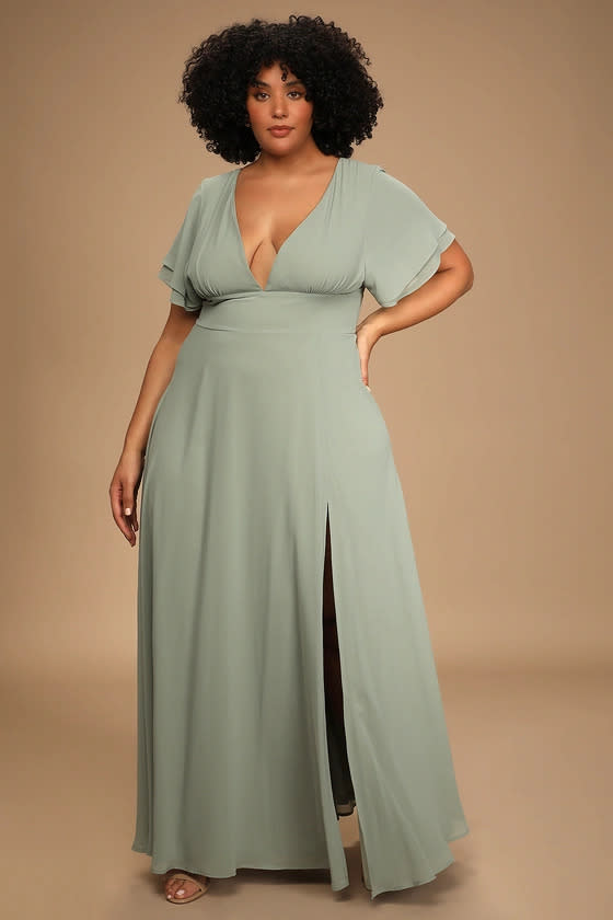 Sage Brush Maxi Dress - Chiffon Dress - Simple Maxi Dress - Lulus