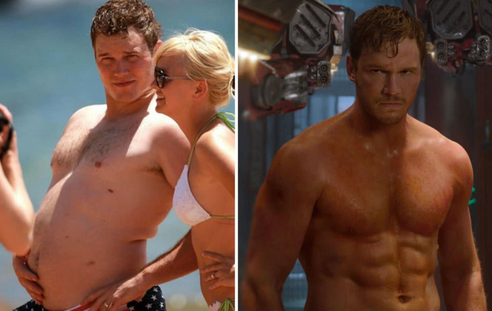 Es verdad que Chris Pratt es el actor de moda en Hollywood, pero antes de rodar ‘Guardianes de la galaxia’ (2014), solo era uno de los ‘fofisanos’ graciosos de la industria. Y es que el que fuera una de las estrellas de la serie ‘Parks and Recreation’ (2009–2015), fue capaz de convertir 27 kilos de grasa en puro músculo para encarnar al líder de los Guardianes. ¡Menudo cambio!