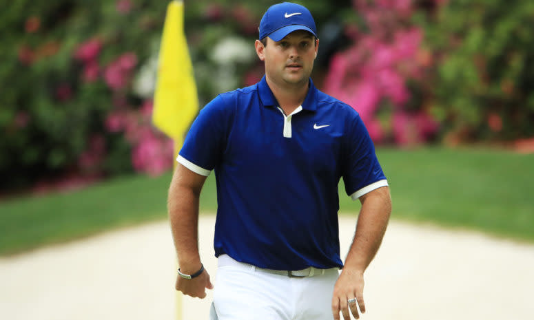Patrick Reed walking on the green during The Masters.
