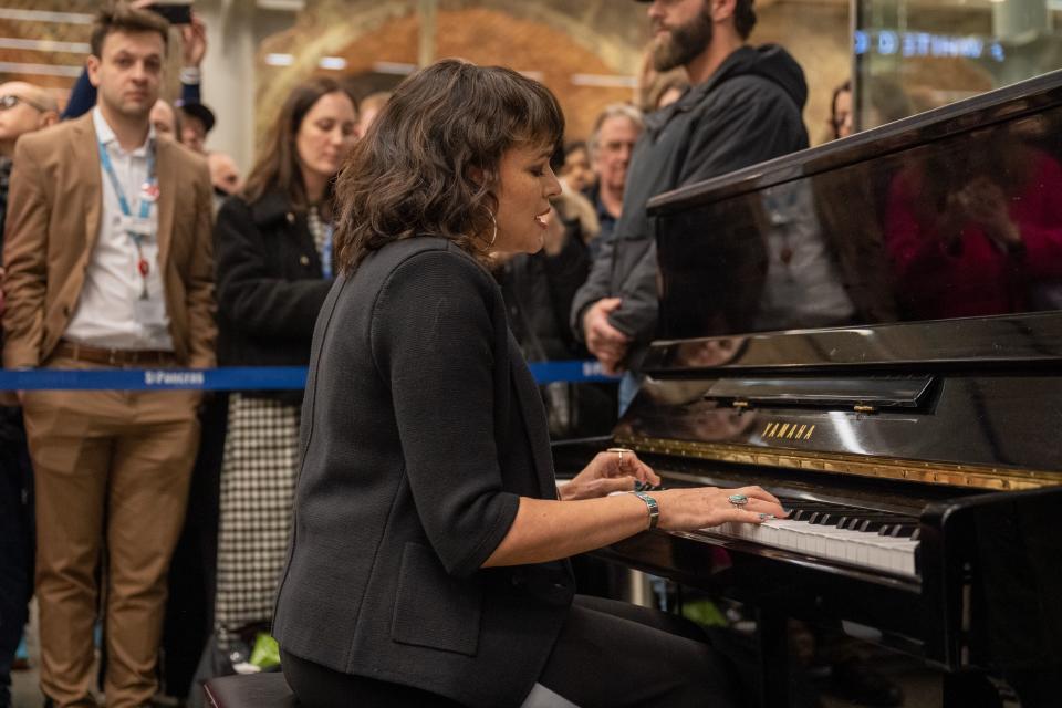 Woman playing piano