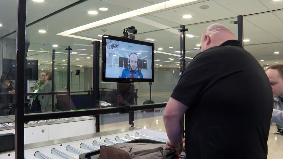 TSA’s self-service screening system for passengers debuts at Harry Reid International Airport. (KLAS)