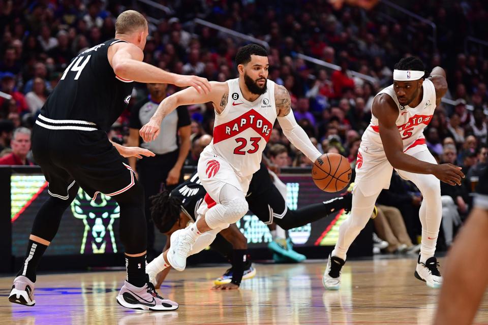 Raptors guard Fred VanVleet scored just 13 points in a 108-100 loss Wednesday night to the Clippers.