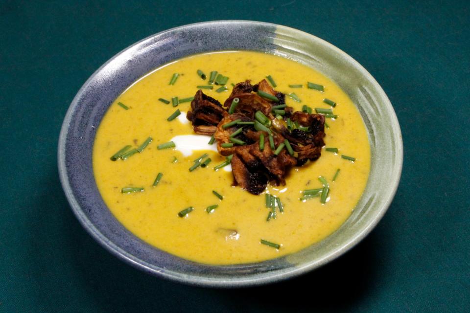 Curry powder adds an unexpected nuance to this Pumpkin Mushroom Soup.