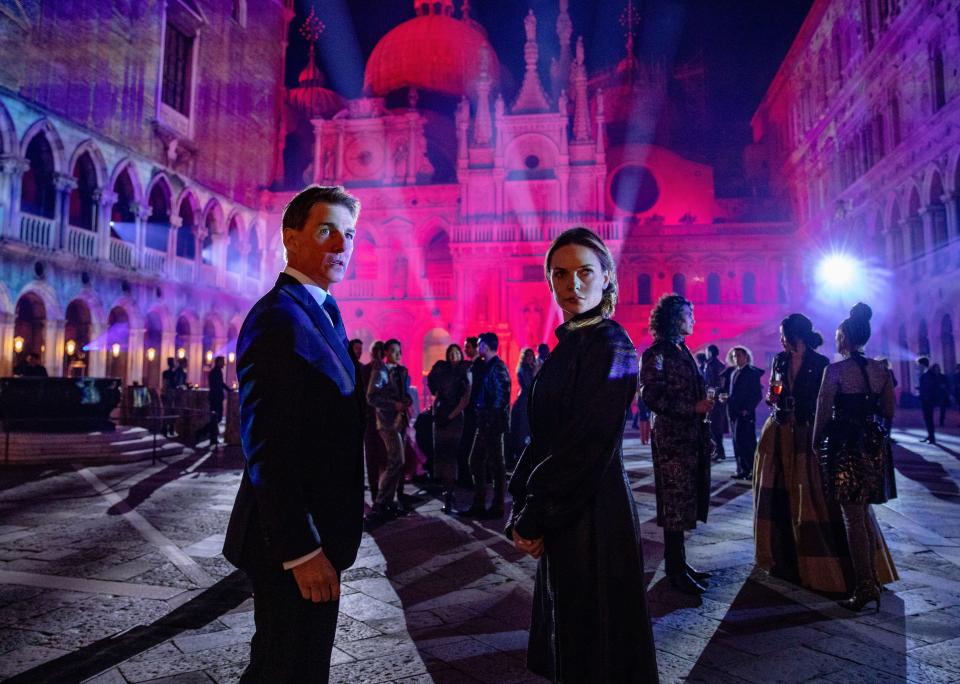 Ethan Hunt (Tom Cruise) and Ilsa Faust (Rebecca Ferguson) reunite to take on a rogue artificial intelligence in "Mission: Impossible – Dead Reckoning Part One."