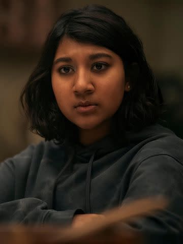 <p>Darko Sikman/Hulu</p> Vritika Gupta as Reena Virk in the Hulu show 'Under the Bridge'.