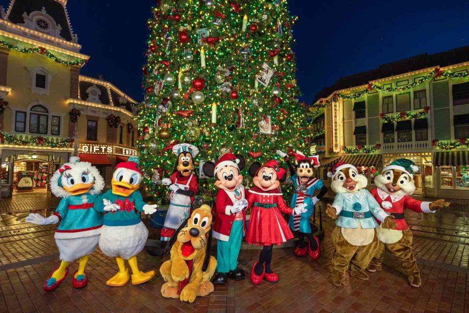 <p>Christian Thompson/Disneyland Resort</p> Some of the Disney characters in their new holiday outfits