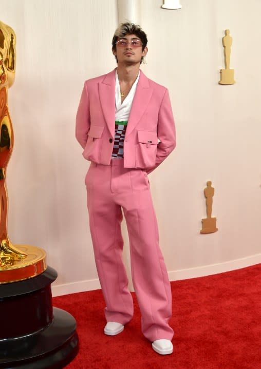 Ian Boggs arrives at the Oscars on Sunday, March 10, 2024, at the Dolby Theatre in Los Angeles. (Photo by Richard Shotwell/Invision/AP)