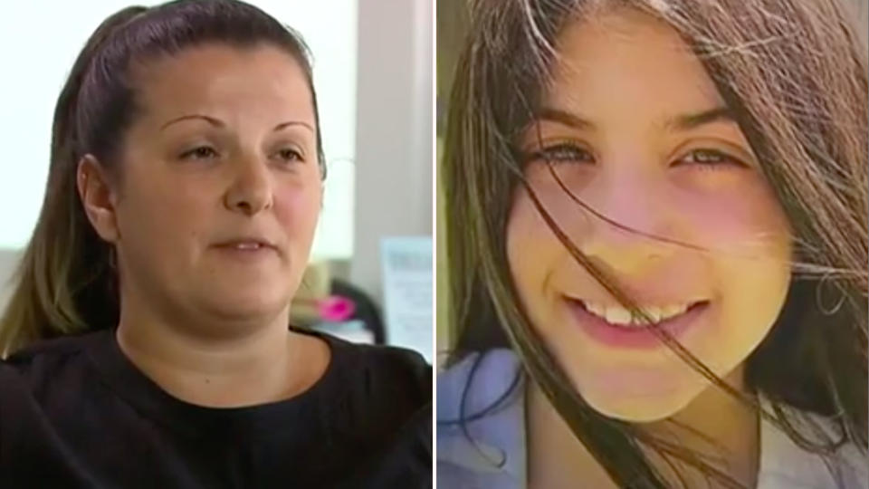 Melbourne mum Helen Marrero (left) is campaigning for clearer food labels after her daughter Isabel (right) died from eating a biscuit containing egg allergen. Source: 7 News