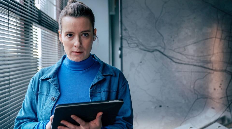 Meret Schande (Christina Scherrer) ist in der aktuellen Wiener "Tatort"-Folge hochschwanger - und hat nur noch wenige Tage Dienst bis zum Mutterschaftsurlaub. (Bild:  ORF/Petro Domenigg)