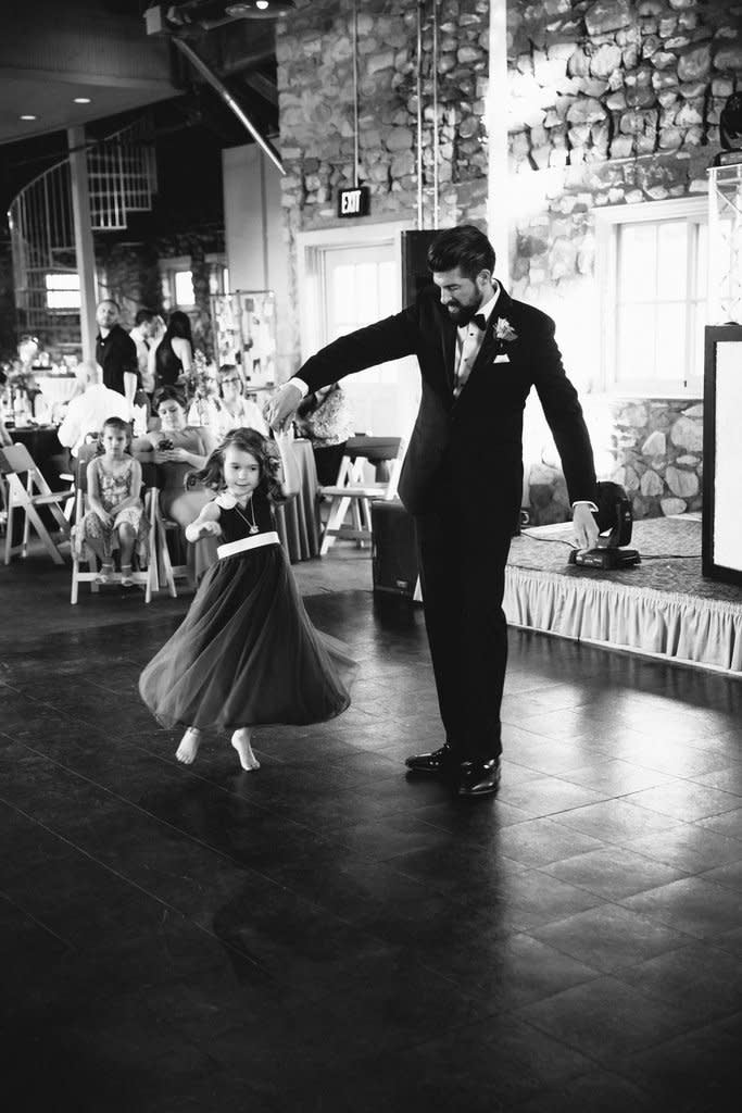 Kevin Hatline twirls Madeleine on the dance floor. (Photo: Courtesy of Elizabeth Hatline)