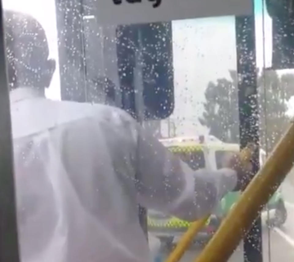 A Perth bus driver has been filmed asking at an ambulance to move in Willetton. Source: 7 News