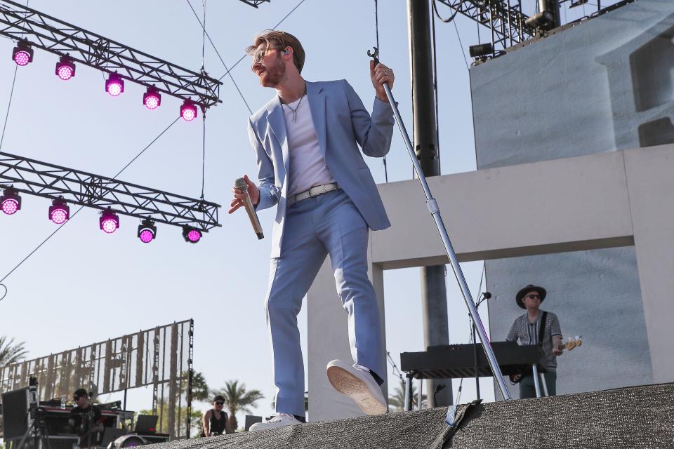 Finneas performs on the Outdoor Theatre at the Coachella Valley Music and Arts Festival in Indio, Calif., Sunday, April 24, 2022.
