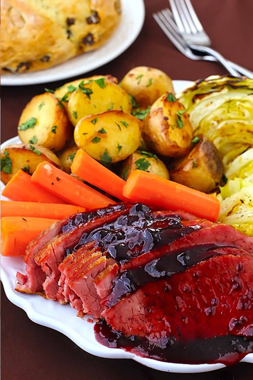 <p>Want to really amp up this year's corned beef? Add a blackberry mustard glaze.</p><p><strong>Get the recipe at <a href="http://www.gimmesomeoven.com/glazed-corned-beef/" rel="nofollow noopener" target="_blank" data-ylk="slk:Gimme Some Oven;elm:context_link;itc:0;sec:content-canvas" class="link ">Gimme Some Oven</a>.</strong></p>