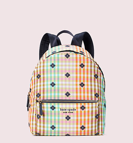 Bella Plaid City Pack Large Backpack. Image via Kate Spade.