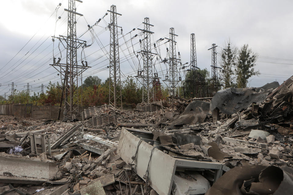 A view shows a power substation destroyed by a Russian military strike, amid Russia's attack on Ukraine, in Kharkiv, Ukraine October 4, 2022.  REUTERS/Vyacheslav Madiyevskyy