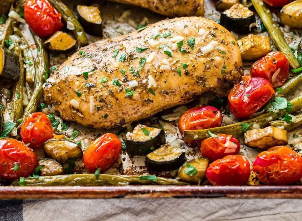 Italian chicken with zucchini and tomatoes
