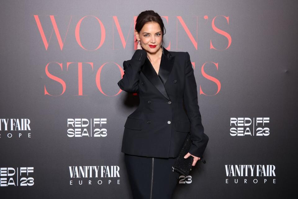 cap dantibes, france may 18 katie holmes attends the red sea international film festivals womens stories gala in partnership with vanity fair europe on may 18, 2023 in cap dantibes, france photo by daniele venturelligetty images for red sea iff