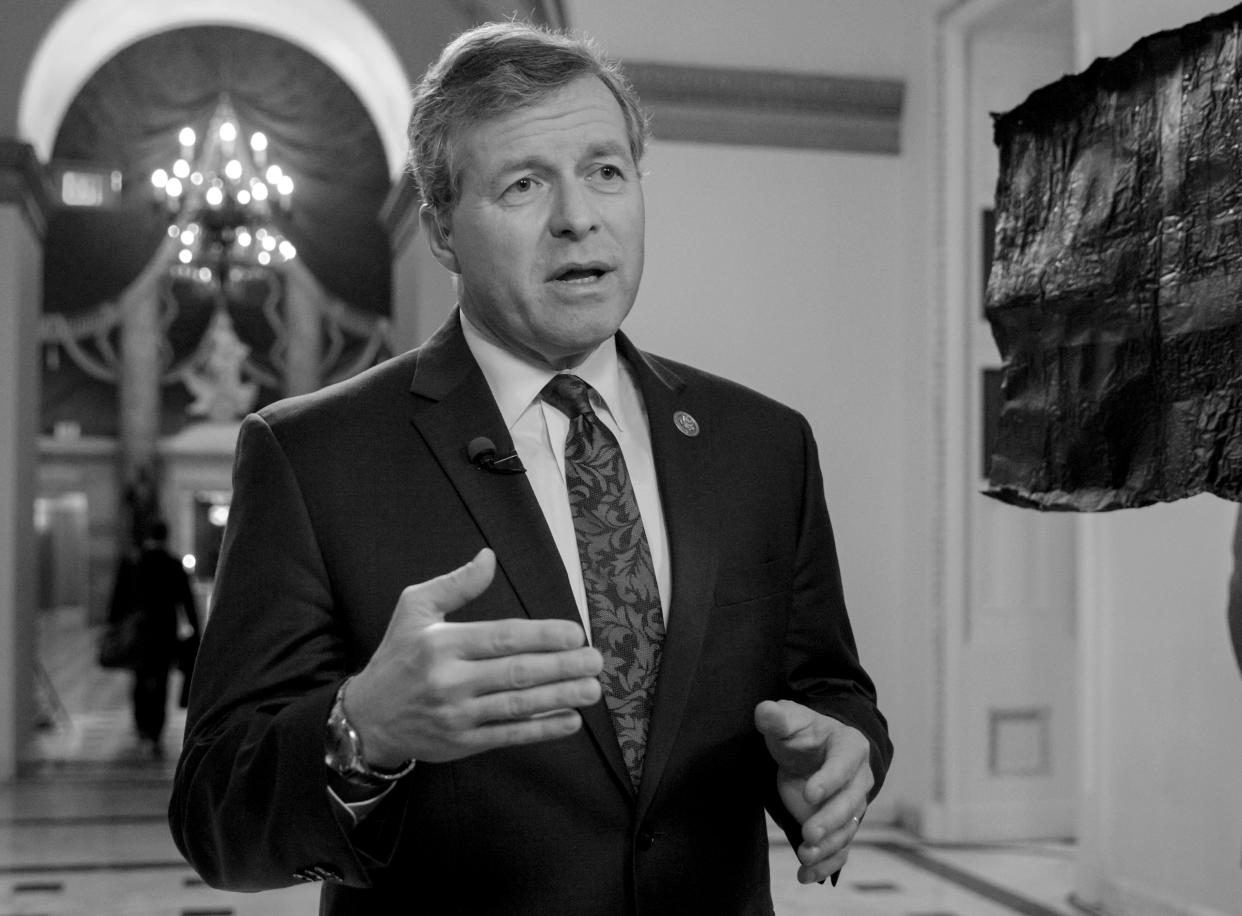 Rep. Charlie Dent, R-Pa., speaks on Capitol Hill in Washington. Dent, leader of an influential caucus of GOP moderates in the House, announced on March 23, 2017, that he will not seek reelection to an eighth House term next year. (Photo: J. Scott Applewhite/AP)