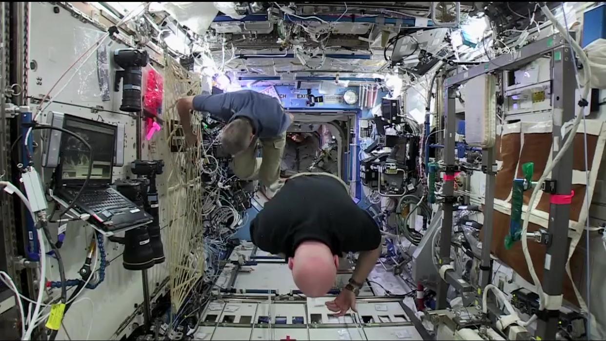 Scott Kelly and Mikhail Kornienko Show Off Their Best Moves in Microgravity