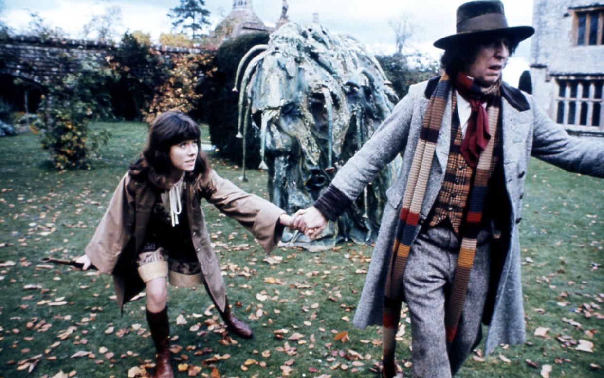 Elisabeth Sladen and Tom Baker in The Seeds of Doom