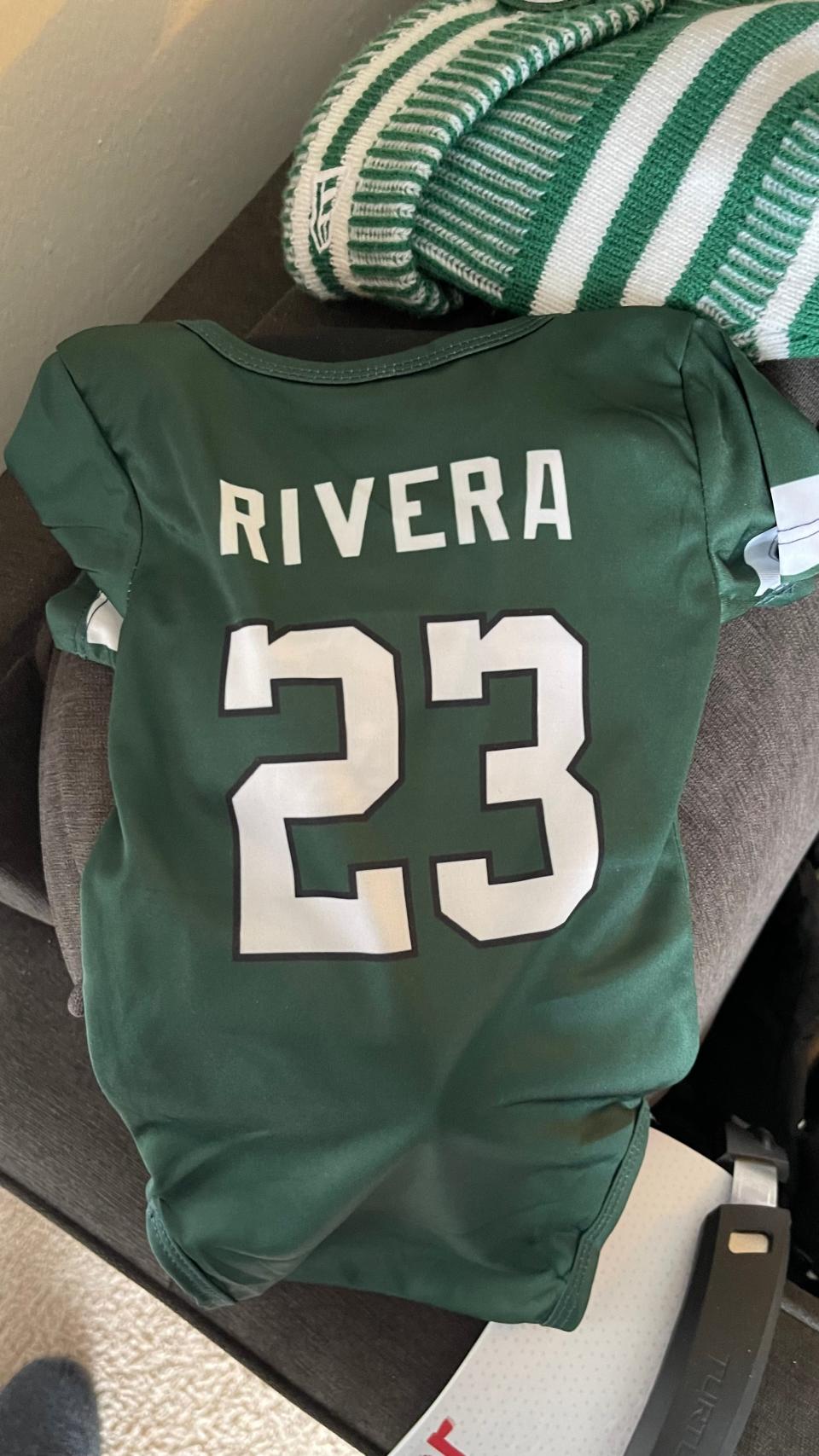 A gift received from well before Baby Rivera's arrival may have sealed his fate as a Jets fan.