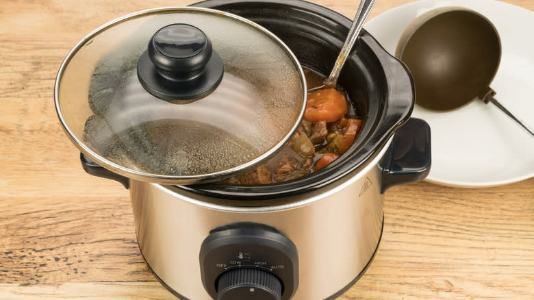Crock pot with stew