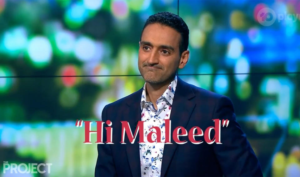 Waleed Aly interviewing Mariah Carey