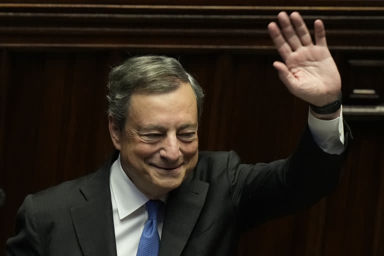 El primer ministro italiano Mario Draghi, tras su renuncia, el 21 de julio
