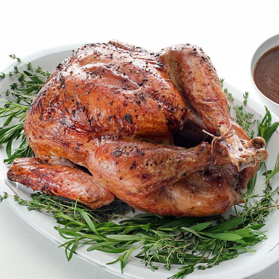 Roasted Turkey with Black-Truffle Butter and Cognac Gravy