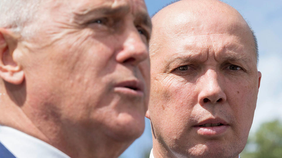 Prime Minister Malcolm Turnbull and Former Home Affairs minister Peter Dutton. Source: AAP