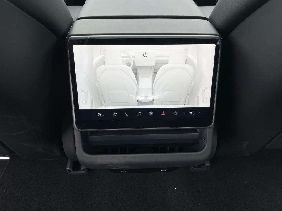 the screen in the backseat of the 2024 Tesla Model 3