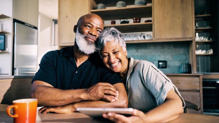 A woman and her husband are relieved to know their annuity payments cover their living expenses. 