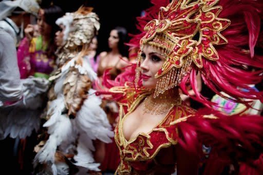 Lauren Gabrielle Lawson Guerrero, du Nicaragua, en costume. (AFP Photo / Ed Jones)