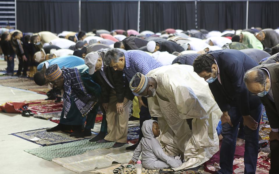 Delaware Muslims filled the Bob Carpenter Center and the Delaware Field House at the University of Delaware on Friday April 21, 2023 to celebrate Eid al-Fitr, the religious holiday that marks the end of Ramadan.
