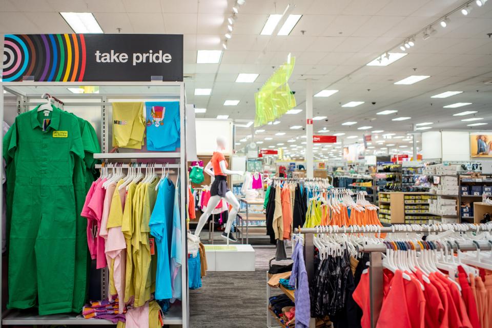 Pride Month apparel is seen on display at a Target store in June, 2023 in Austin, Texas.