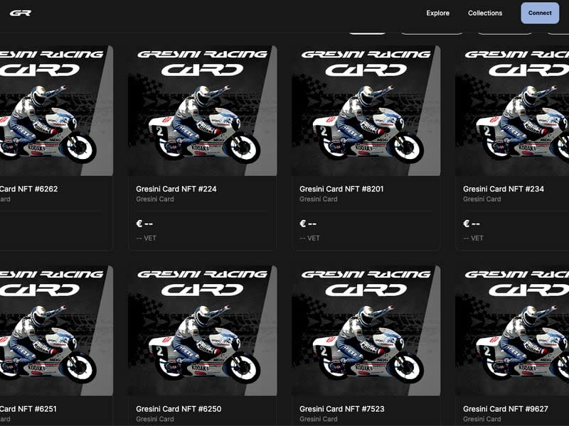 Screen grab from VeChain's Marketplace-as-a-Service for Gresini Racing. (Gresini Racing Web3 Marketplace)