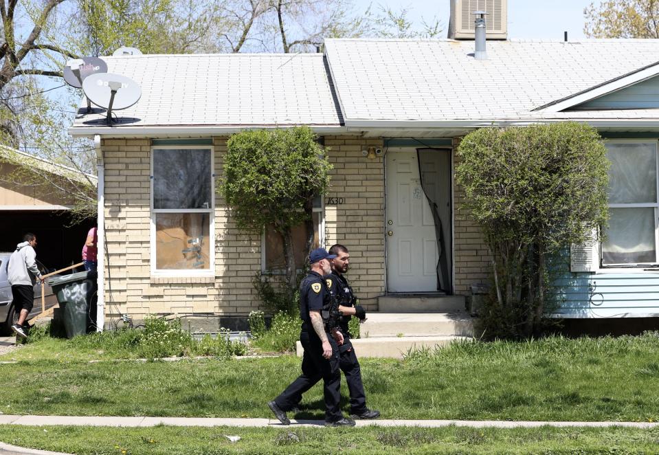 Salt Lake police investigate a shooting near 1600 West and 500 South in Salt Lake City on Wednesday, April 26, 2023. A female juvenile died in the shooting, according to police. | Laura Seitz, Deseret News