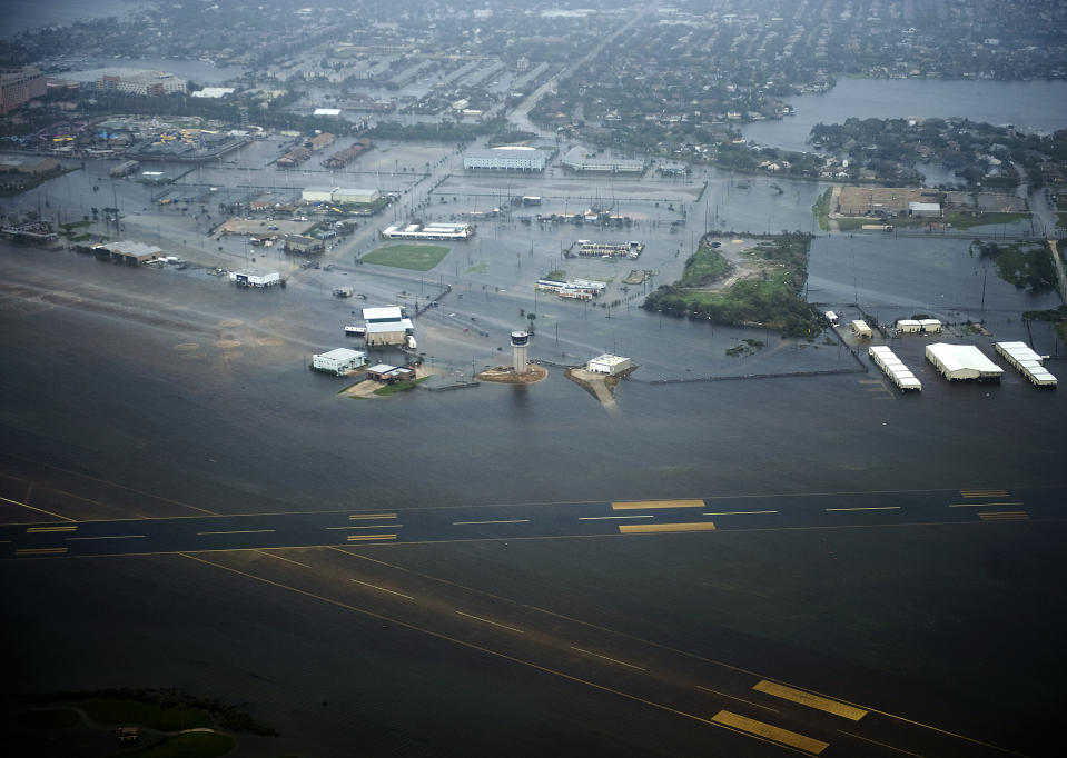 Floodwaters from Hurricane Ike cover Scholes International Airport in Galveston. (Smiley N. Pool / Pool via Getty Images file)