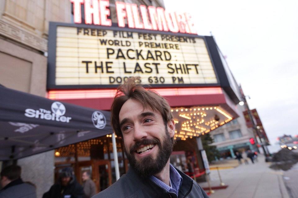 Detroit Free Press staff photographer Brian Kaufman poses for a photo before the debut of his film 'Packard: The Last Shift' during the Detroit Free Press inaugural Freep Film Festival at The Fillmore Detroit. The film festival will showcase Detroit and Michigan-themed documentaries along with film discussions and panels. Ryan Garza / Detroit Free Press