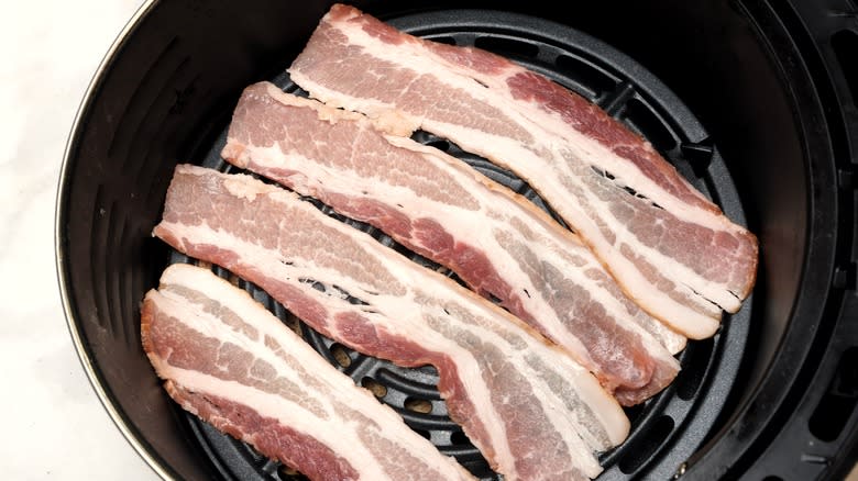 strips of bacon in pan
