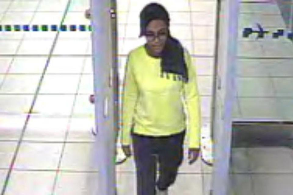 Amira Abase, then 15, passing through security at London Gatwick Airport in February 2015 (Metropolitan Police/PA)